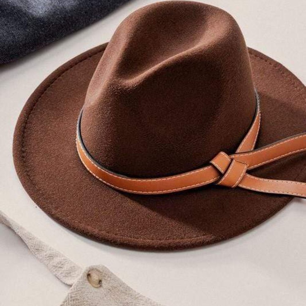 Love Belted Fedora Hat-Brown 🤎 - Picture 2 of 3
